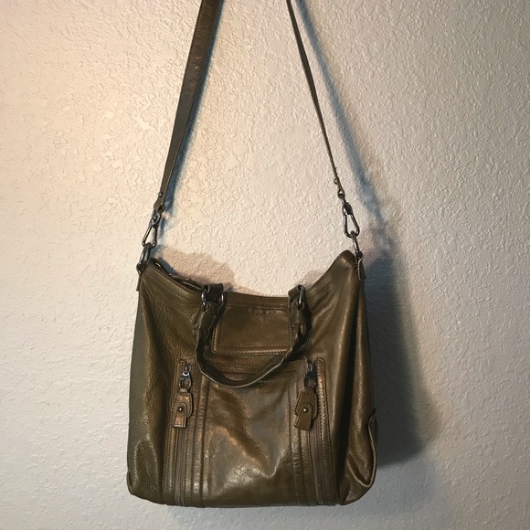 Olive Green“The Sak”Hobo COW LEATHER Bag - Picture 1 of 10